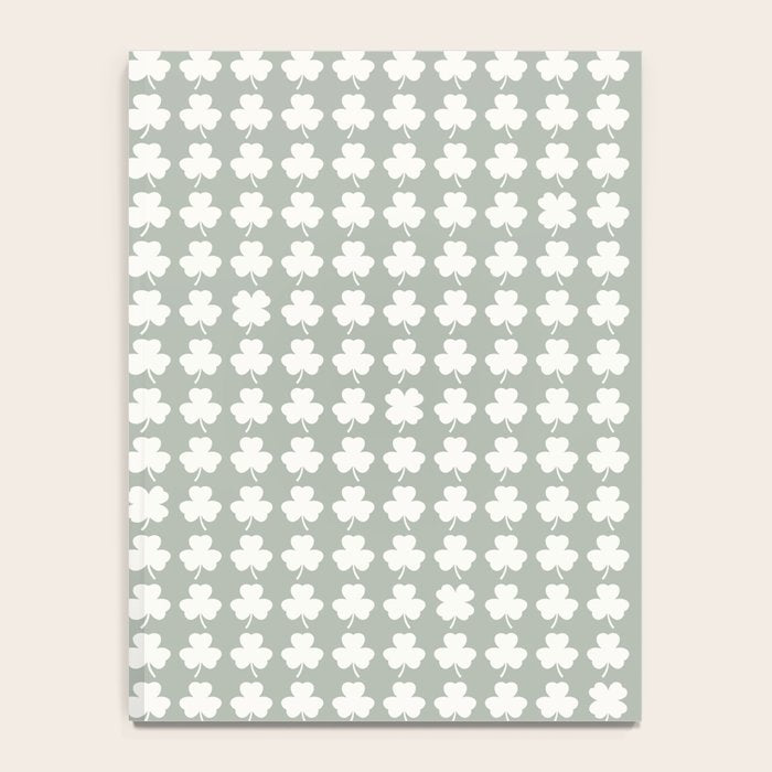 Clovers XXXV Neutral Green Botanical Pattern Notebook Gallery Image 4