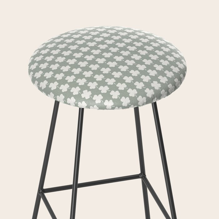Clovers XXXV Neutral Green Botanical Pattern Stool Gallery Image 2