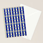 Vintage Blue Gingham with Flowers Stationery Card Gallery Image 2