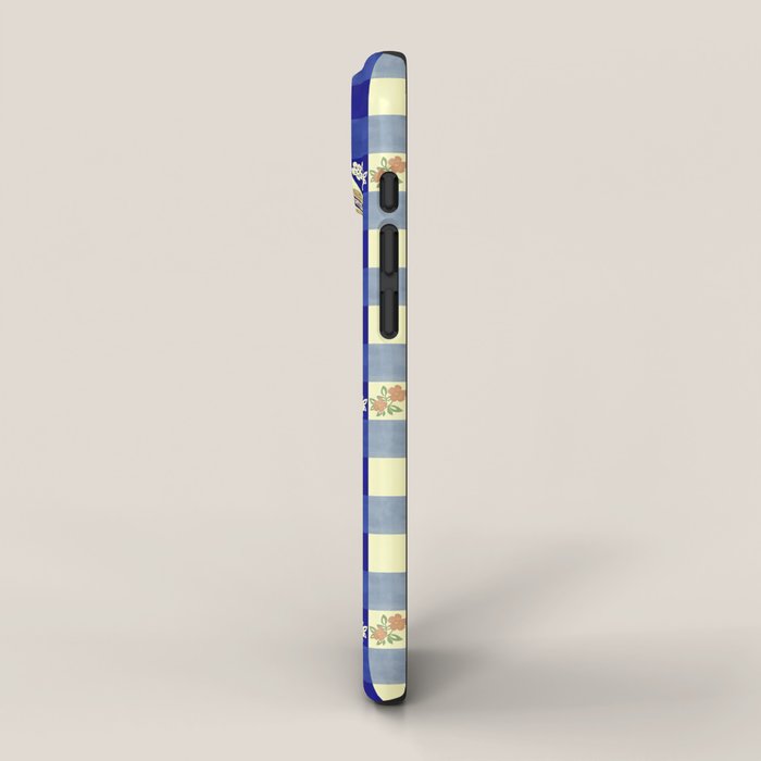 Vintage Blue Gingham with Flowers iPhone Case Gallery Image 2