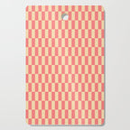 Narrow Check Pattern - Retro Coral and Cream Cutting Board Gallery Image 1