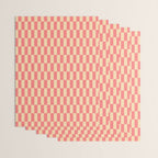 Narrow Check Pattern - Retro Coral and Cream Wrapping Paper Gallery Image 3