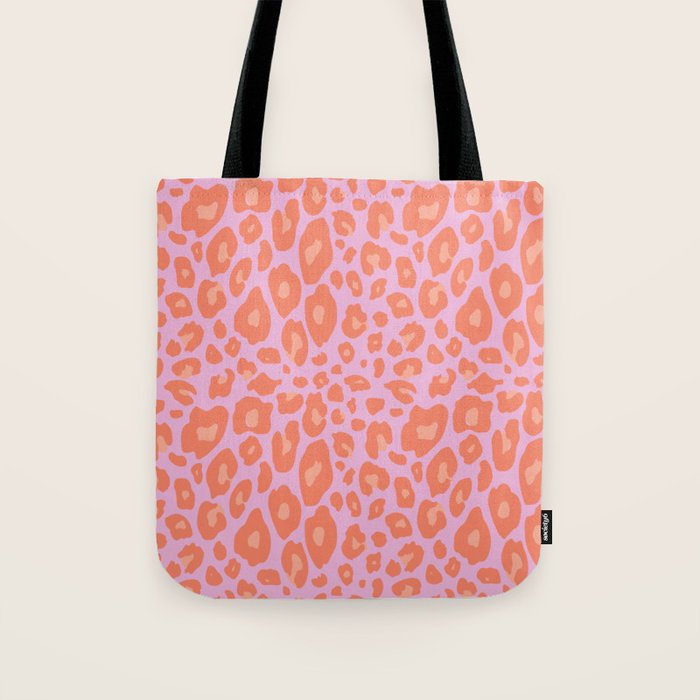 ultra bold leopard in pinks and oranges Tote Bag Gallery Image 1