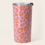 ultra bold leopard in pinks and oranges Travel Mug Gallery Image 2