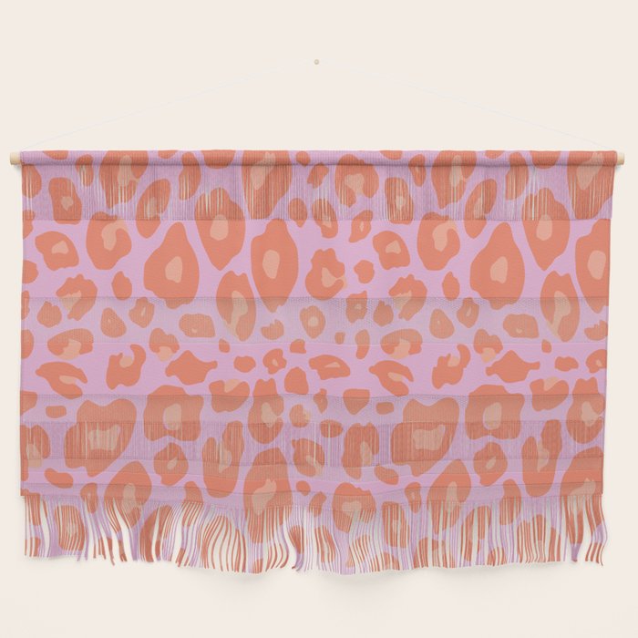 ultra bold leopard in pinks and oranges Wall Hanging Gallery Image 1