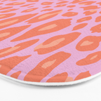 ultra bold leopard in pinks and oranges Bath Mat Gallery Image 3