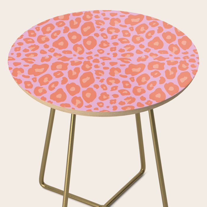 ultra bold leopard in pinks and oranges Side Table Gallery Image 2
