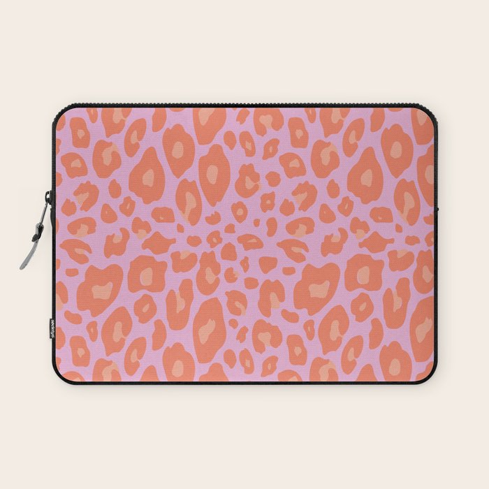 ultra bold leopard in pinks and oranges Laptop Sleeve Gallery Image 1