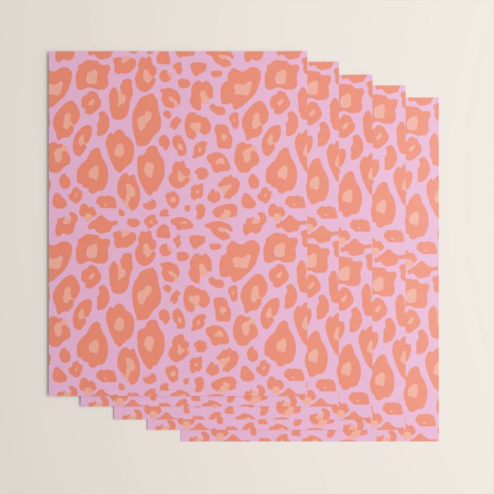 ultra bold leopard in pinks and oranges Wrapping Paper Gallery Image 3