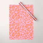 ultra bold leopard in pinks and oranges Wrapping Paper Gallery Image 1