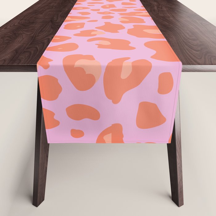 ultra bold leopard in pinks and oranges Table Runner Gallery Image 1