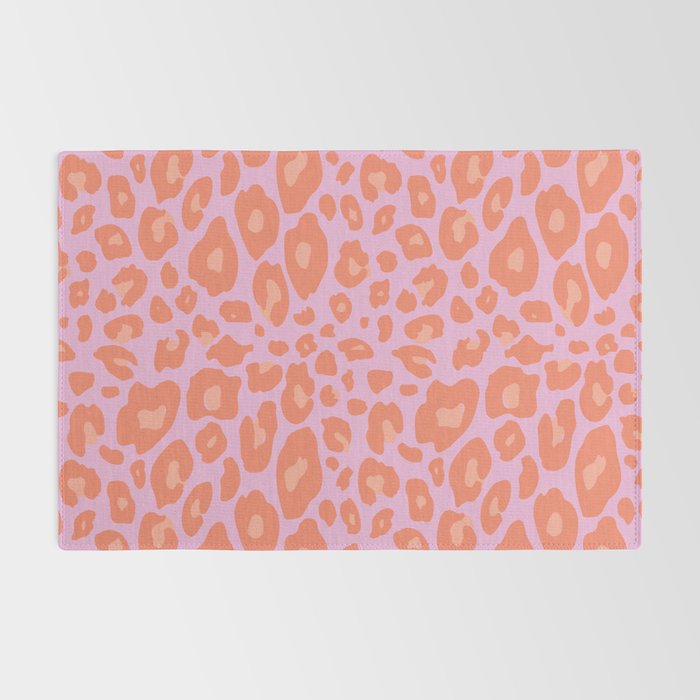 ultra bold leopard in pinks and oranges Rug Gallery Image 2