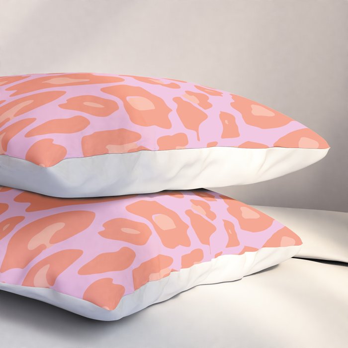 ultra bold leopard in pinks and oranges Pillow Sham Gallery Image 3