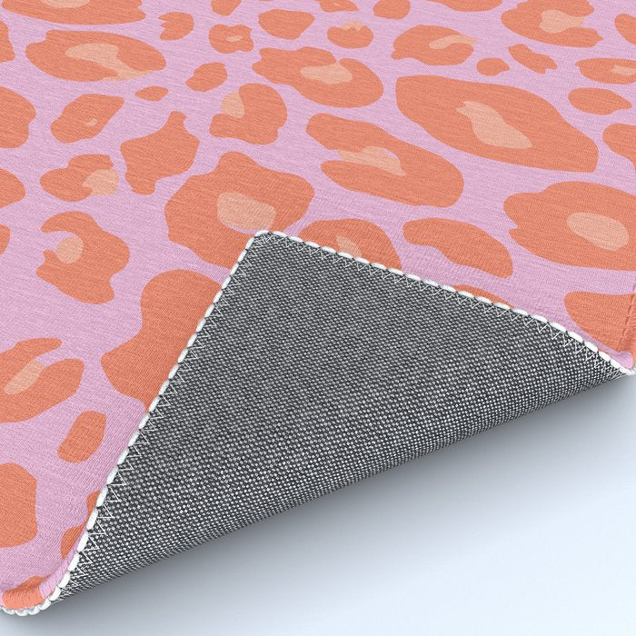 ultra bold leopard in pinks and oranges Rug Gallery Image 4