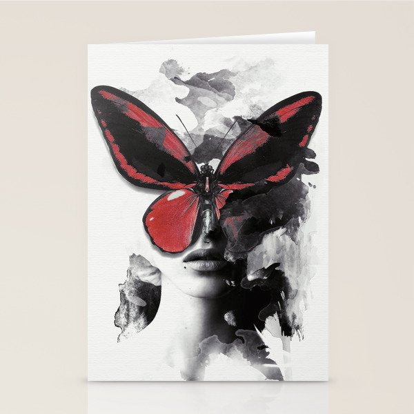 Red Butterfly Stationery Card Gallery Image 1
