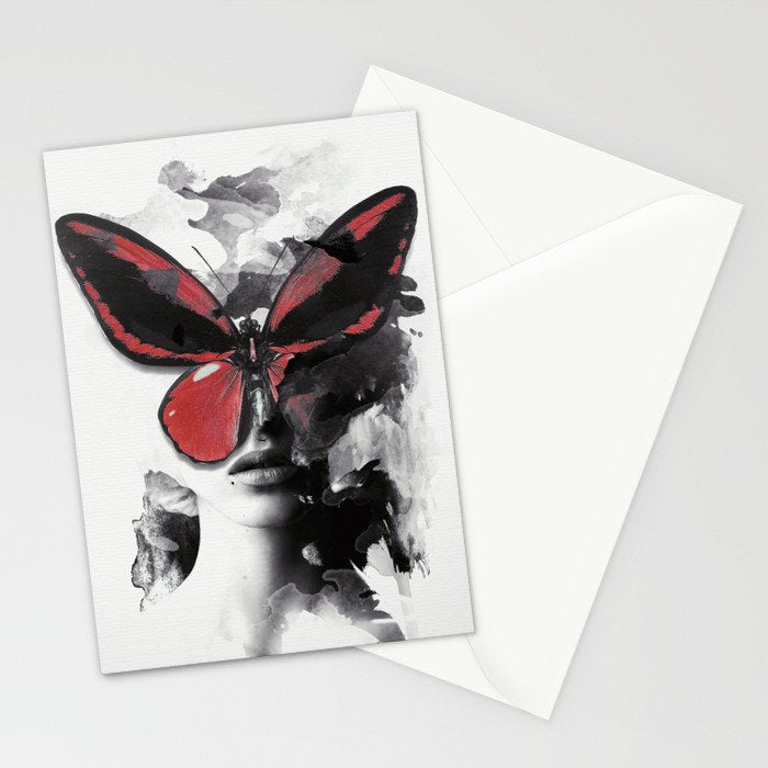 Red Butterfly Stationery Card Gallery Image 2