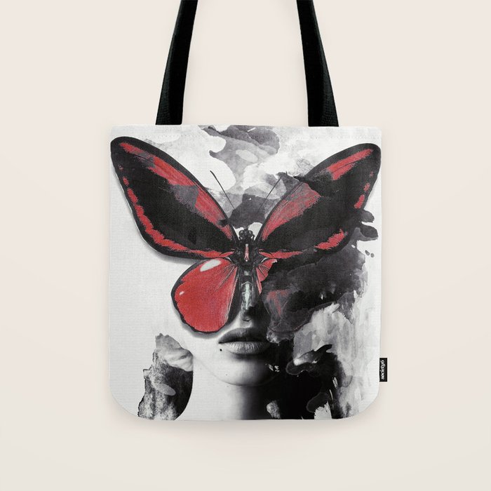 Red Butterfly Tote Bag Gallery Image 1