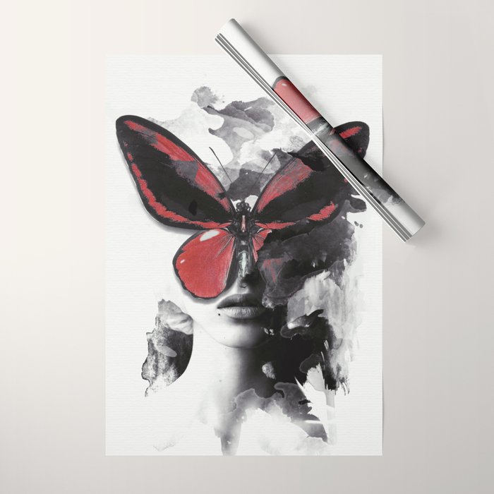 Red Butterfly Wrapping Paper Gallery Image 1
