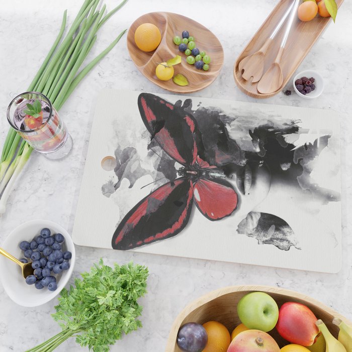 Red Butterfly Cutting Board Gallery Image 2