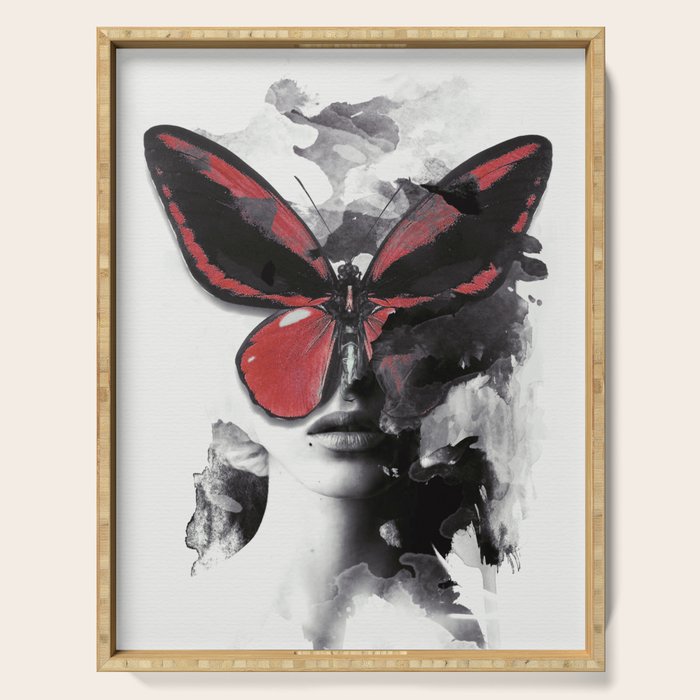 Red Butterfly Serving Tray Gallery Image 1
