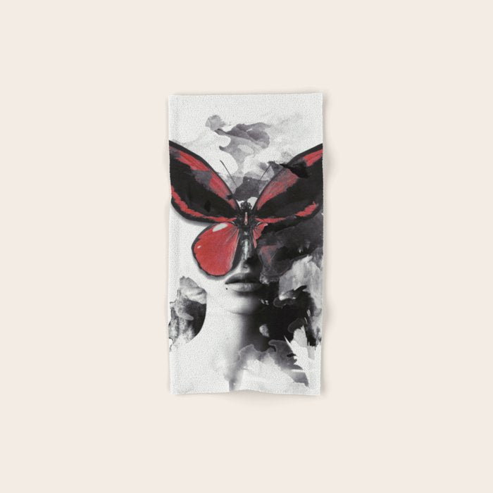 Red Butterfly Bath Towel Gallery Image 1