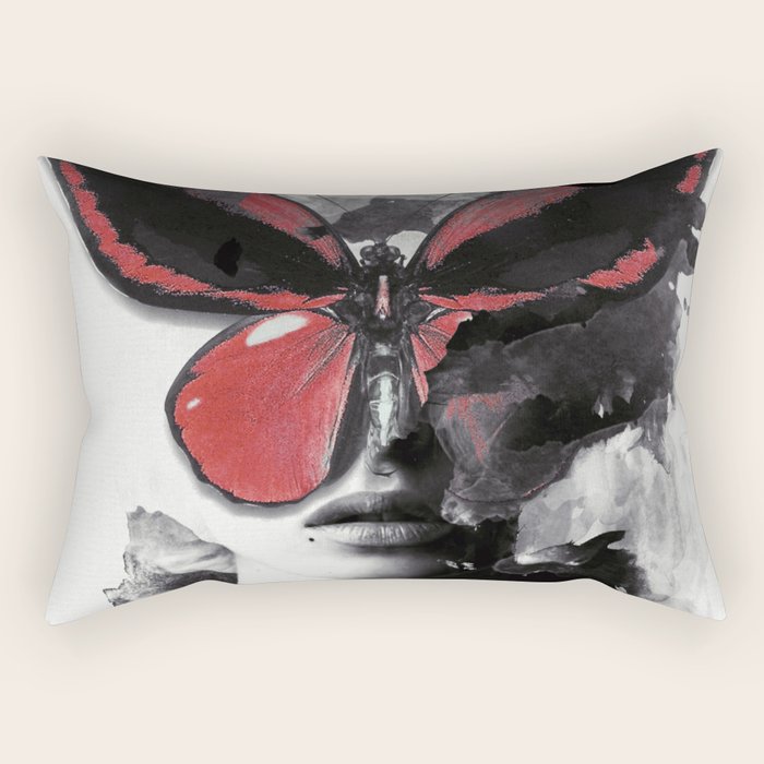 Red Butterfly Rectangular Pillow Gallery Image 1