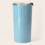 Light Blue White Lines Minimalist Drawing Artwork Travel Mug Gallery Image 2