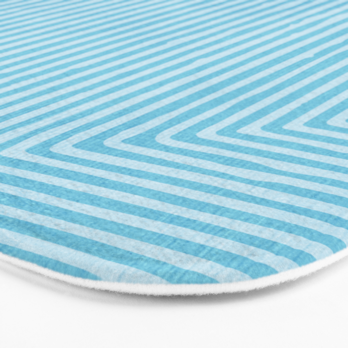 Light Blue White Lines Minimalist Drawing Artwork Bath Mat Gallery Image 3