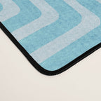 Light Blue White Lines Minimalist Drawing Artwork Desk Mat Gallery Image 4
