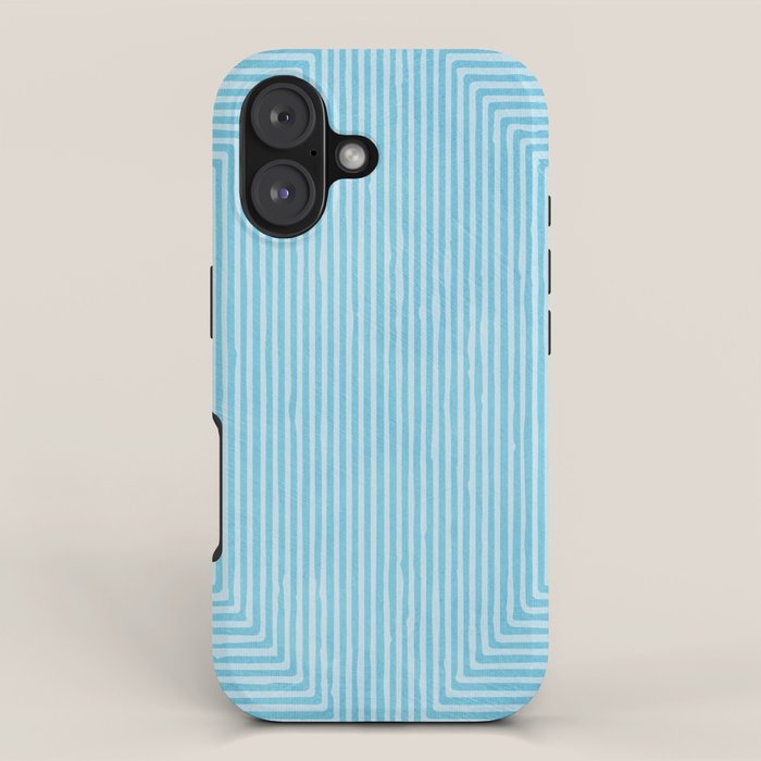 Light Blue White Lines Minimalist Drawing Artwork iPhone Case Gallery Image 1