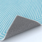 Light Blue White Lines Minimalist Drawing Artwork Rug Gallery Image 4