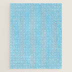 Light Blue White Lines Minimalist Drawing Artwork Jigsaw Puzzle Gallery Image 1