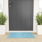 Light Blue White Lines Minimalist Drawing Artwork Welcome Mat Gallery Image 3