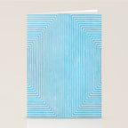 Light Blue White Lines Minimalist Drawing Artwork Stationery Card Gallery Image 2