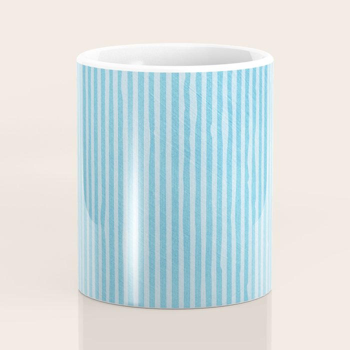 Light Blue White Lines Minimalist Drawing Artwork Coffee Mug Gallery Image 4
