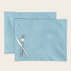 Light Blue White Lines Minimalist Drawing Artwork Placemat Gallery Image 1