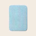 Light Blue White Lines Minimalist Drawing Artwork Bath Mat Gallery Image 1
