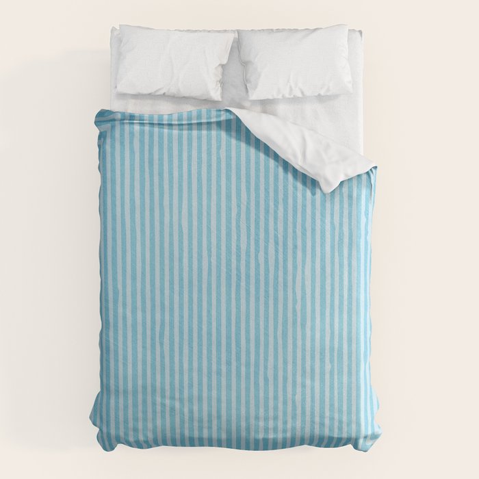 Light Blue White Lines Minimalist Drawing Artwork Duvet Cover Gallery Image 1