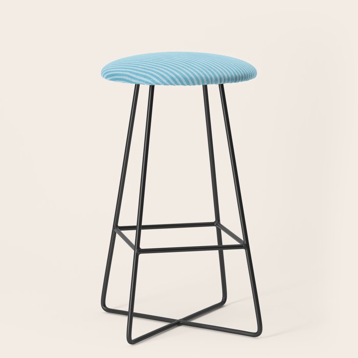 Light Blue White Lines Minimalist Drawing Artwork Stool Gallery Image 1