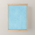 Light Blue White Lines Minimalist Drawing Artwork Mini Art Print Gallery Image 1