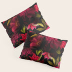 Vintage & Shabby Chic - Dark Red Antique Night Roses Botanical Garden Pillow Sham Gallery Image 3