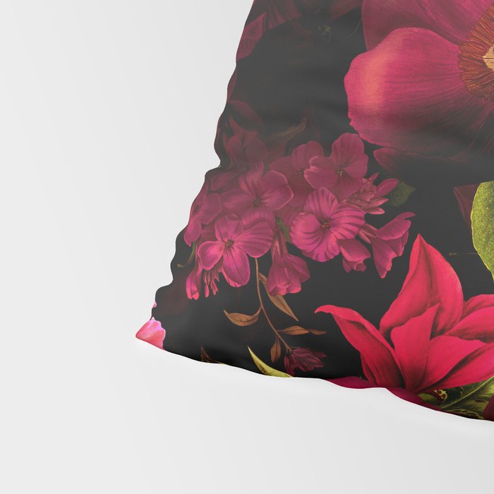 Vintage & Shabby Chic - Dark Red Antique Night Roses Botanical Garden Pillow Sham Gallery Image 4