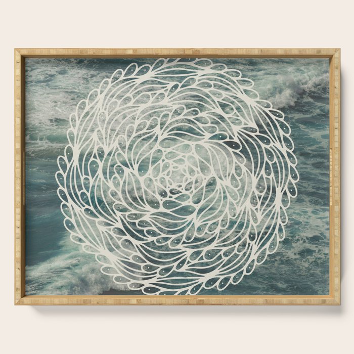 Mandala Ocean Waves Serving Tray Gallery Image 1