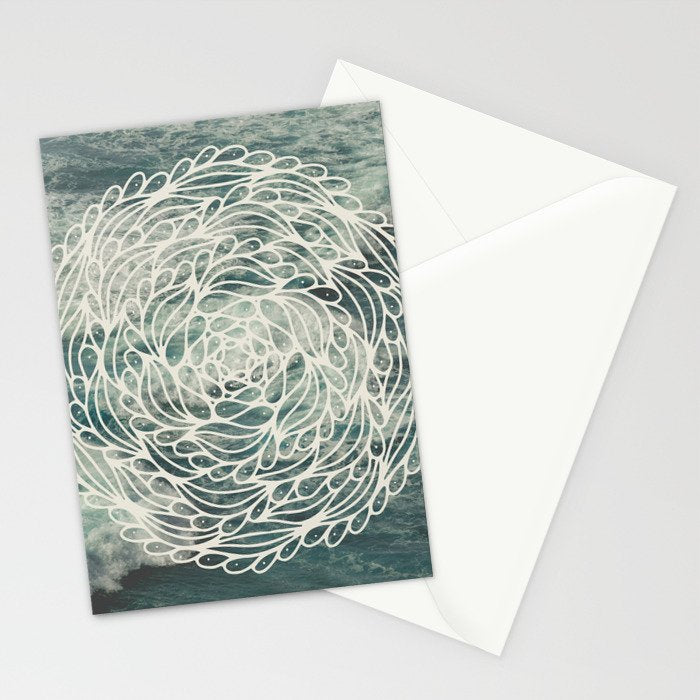 Mandala Ocean Waves Stationery Card Gallery Image 2