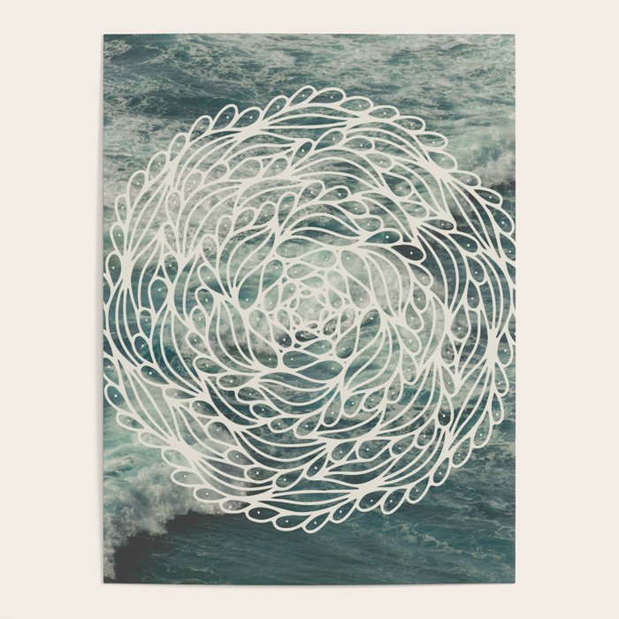 Mandala Ocean Waves Poster Gallery Image 4