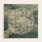 Mandala Ocean Waves Wood Wall Art Gallery Image 1