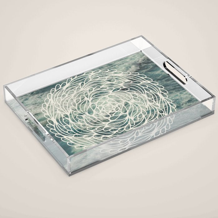 Mandala Ocean Waves Acrylic Tray Gallery Image 1