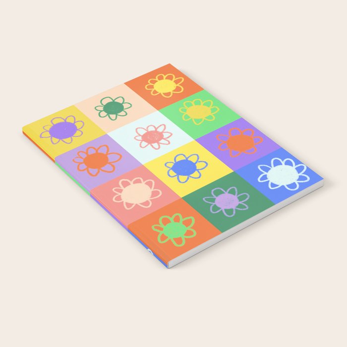 Floral checkerboard pattern Notebook Gallery Image 1