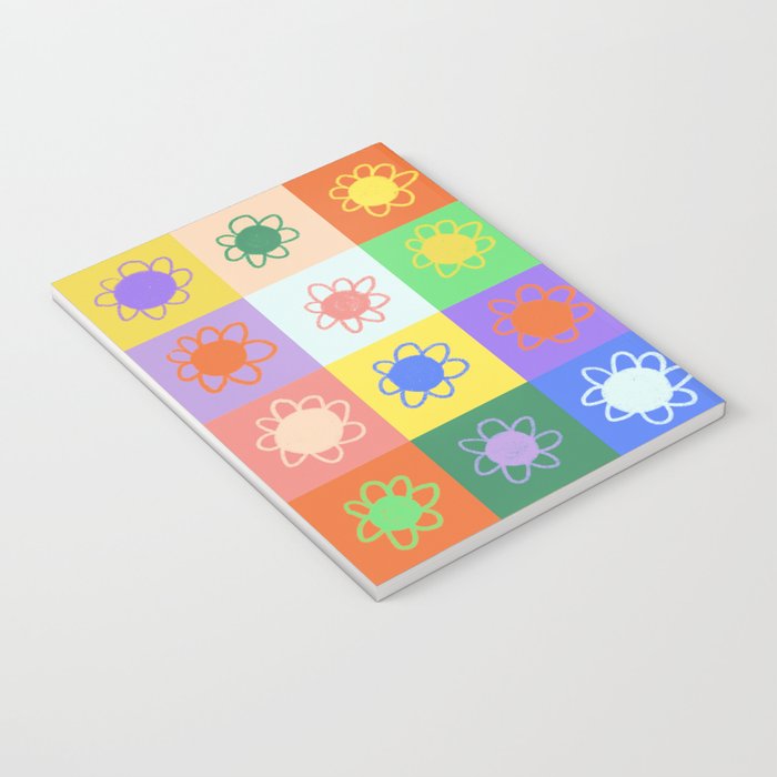Floral checkerboard pattern Notebook Gallery Image 3