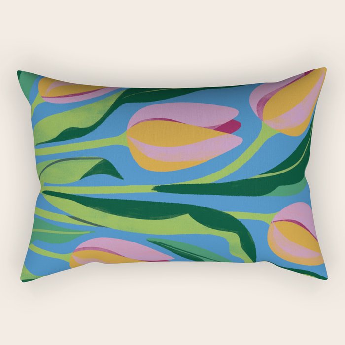 Flower Market Tulips Rectangular Pillow Gallery Image 2